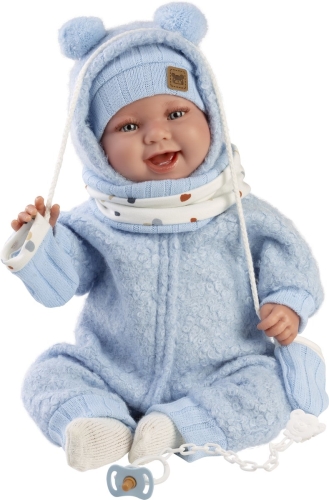 Llorens Laughing Baby Doll Talo Blue with Sound 44 cm