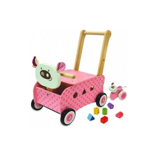 I'm Toy walking/push cart piggy - pink