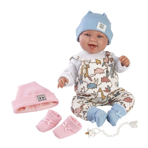 Llorens Laughing Baby Doll Tala/Talo Blue and Pink with Sound 44 cm