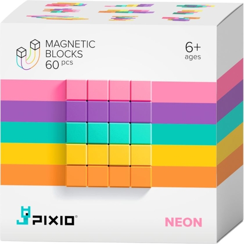 Pixio Magnetic Toy Abstract Neon 60 Pieces