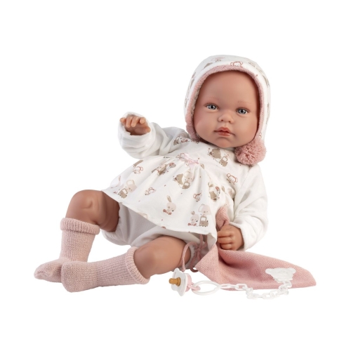 Llorens Crying Baby Doll Tala Pink with Sound 44 cm