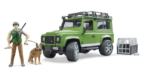 Bruder LR Defender Station with forester and dog