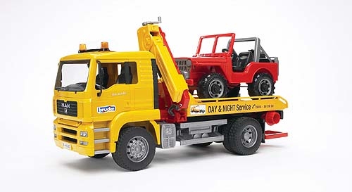 Bruder MAN TGA Tow Truck with Jeep