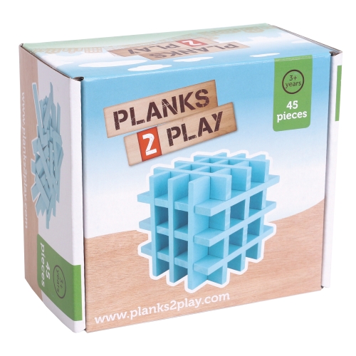 Planks2Play Wooden Planks 45 Pieces Light Blue
