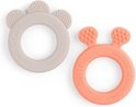 Done by Deer Teething rings Deer Friends Sand and Coral (2 pieces)