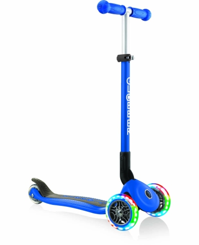 Globber Primo 3-wheel Foldable Step Blue with lights