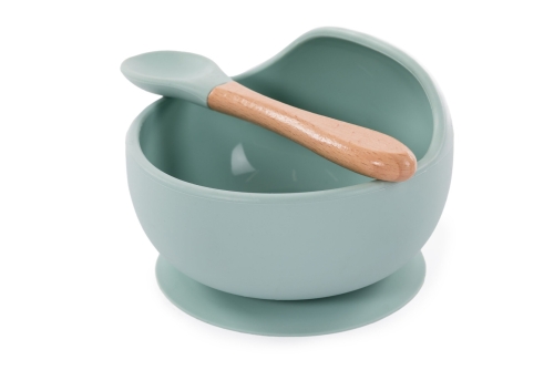 BoJungle Silicone Tray and Spoon Blue