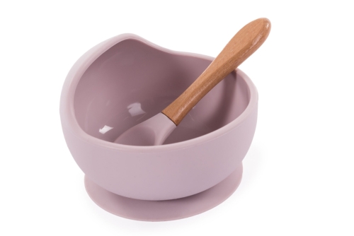 BoJungle Silicone Tray and Spoon Pink