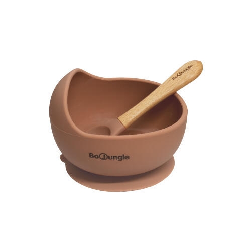 BoJungle Silicone Tray and Spoon Terracotta