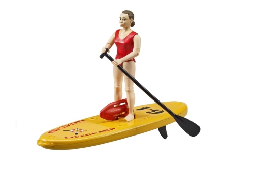 Bruder bworld lifeguard with stand up paddle board