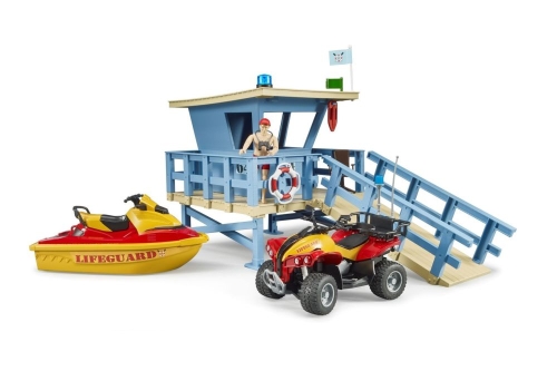 Bruder bworld rescue station quad, jet ski, person