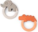 Done by Deer Teething rings Deer Friends Papaya and Sand (2 pieces)