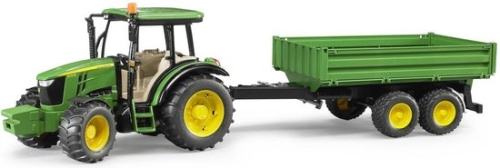 Bruder John Deere 5115M tractor with trailer