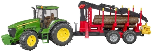 Bruder John Deere tractor 7930 with forest trailer