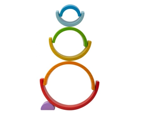 BigJigs rainbow stacking tower small