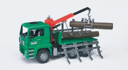 Bruder timber transporter MAN with crane/tree trunks