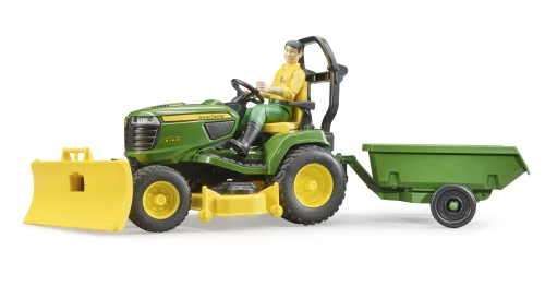 Bruder John Deere riding mower with trailer