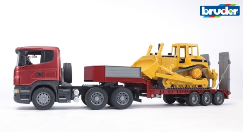 Bruder Scania low loader with CAT bulldozer