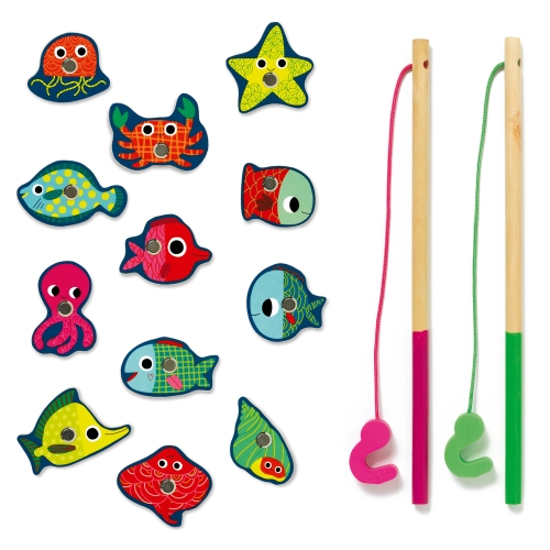 Djeco magnetic fishing game colorful fish