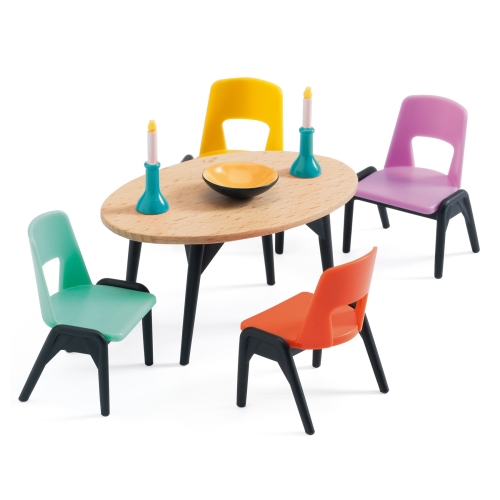 Djeco dollhouse dining room set