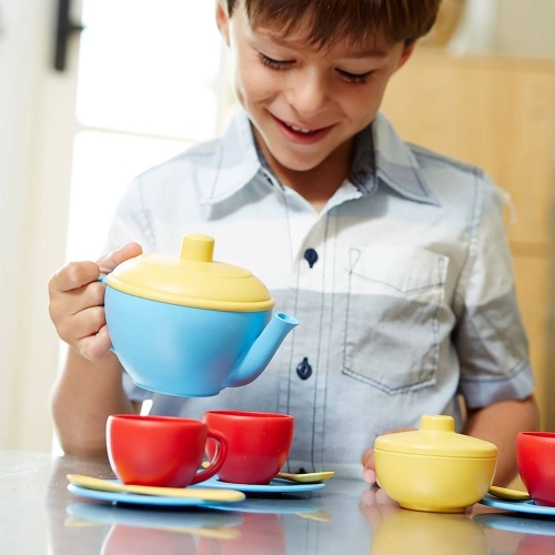 Green Toys tea set blue