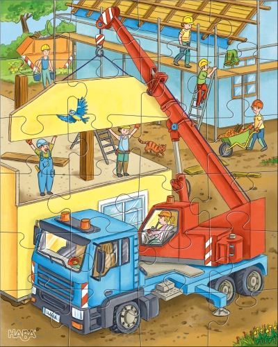 Haba puzzles on the construction site