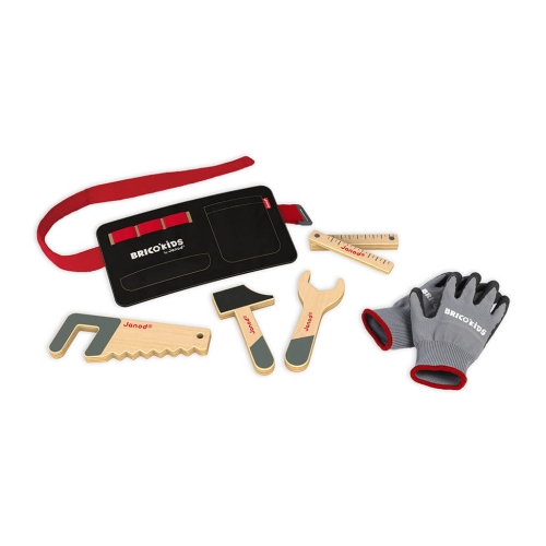 Janod Brico'Kids tool belt with gloves