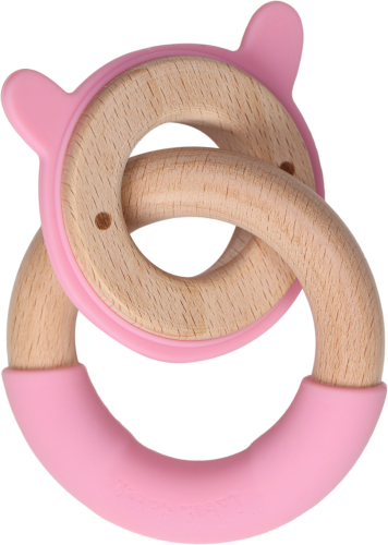 Label Label teether double rabbit pink