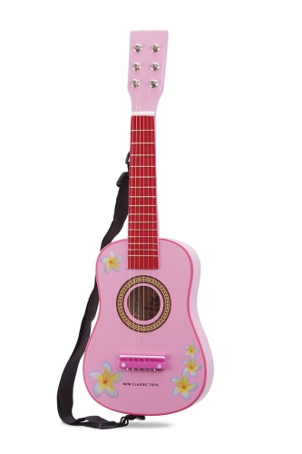 New Classic Toys gitaar roze met bloemen