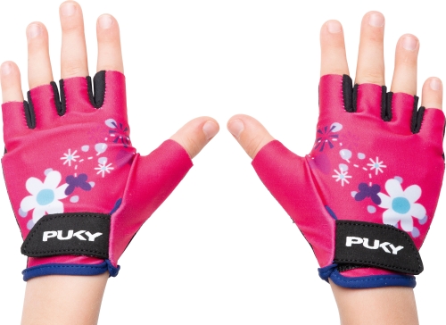 Puky gloves GLOVY pink flower size S