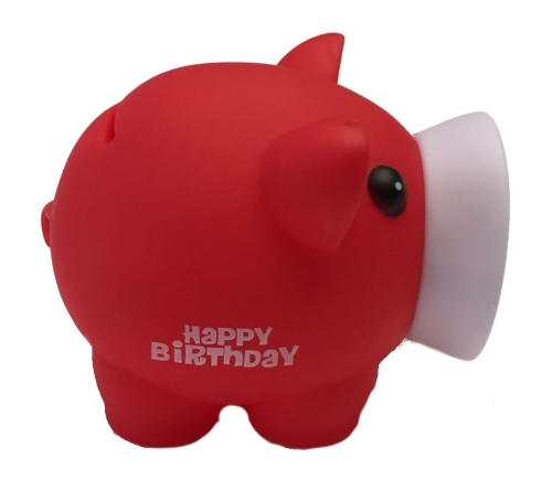 Piggy Bank Red with White