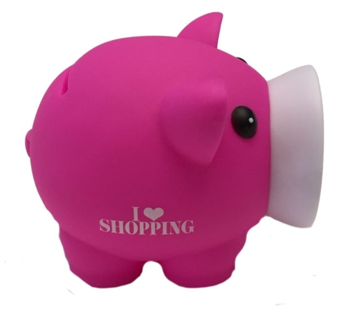 Piggy Bank Pink with White