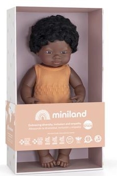 Miniland Baby doll African baby 38 cm 