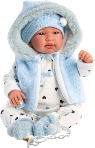Llorens Crying Baby Doll Tino Blue with Sound 44 cm