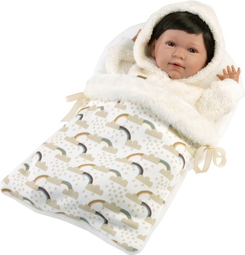 Llorens Crying Baby Doll Mimi Beige Sleeping Bag with Sound 42 cm