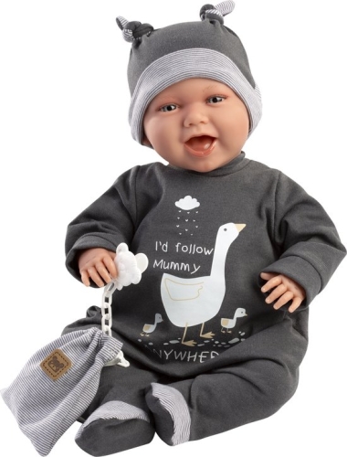 Llorens Laughing Baby Doll Mimo Gray with Sound 42 cm