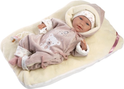 Llorens Crying Baby Doll Lala Pink with Pillow and Sound 42 cm