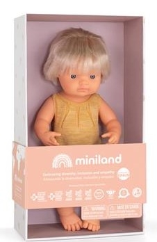 Miniland Baby doll European with hearing aid 38 cm