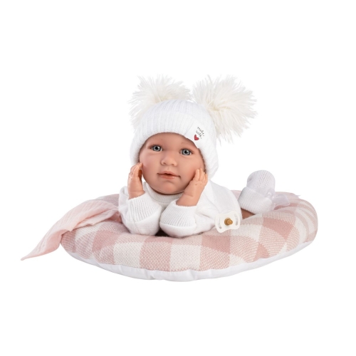 Llorens Crying Baby Doll Mimi White with Pillow and Sound 42 cm