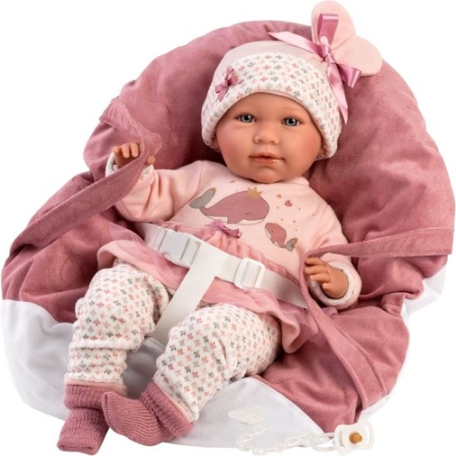 Llorens Crying Baby Doll Mimi Pink with Carrying Bag and Sound 42 cm