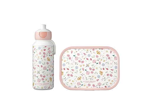 Mepal Drinking Bottle Pop-up and Lunchbox Campus Flowers &amp; Butterflies