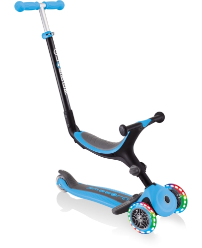 Globber Go Up Foldable scooter blue with lights