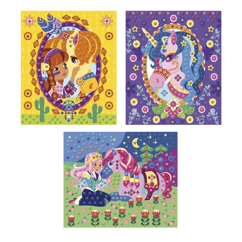 Janod Atelier Mosaic foam stickers horses and unicorns