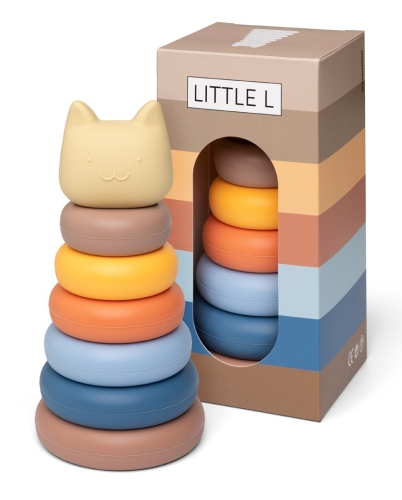 Little L Stacking Tower Cat Beige and Blue