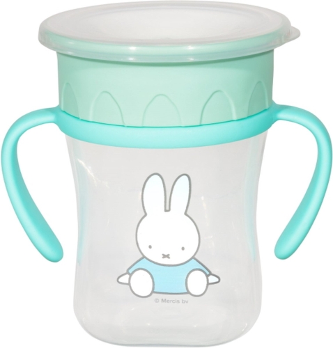 Miffy Anti leak cup 360 ° With Handles 250ml Mint