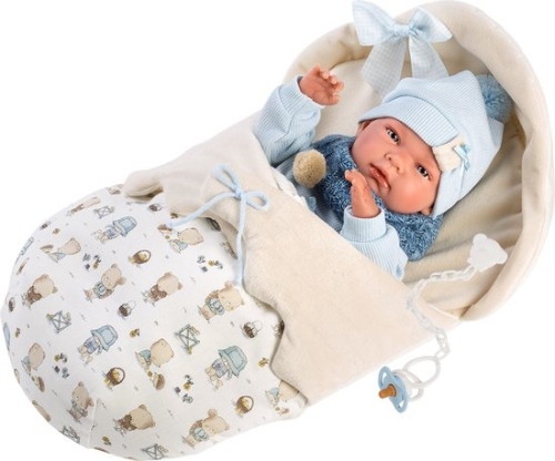 Llorens full body baby doll boy Nico with sleeping bag and pacifier 40 cm
