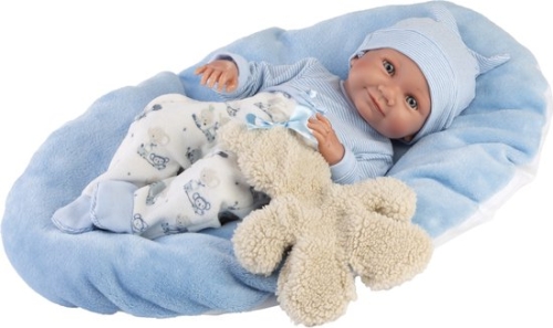 Llorens Baby Doll Nico Blue with Pillow and Cuddle 40 cm