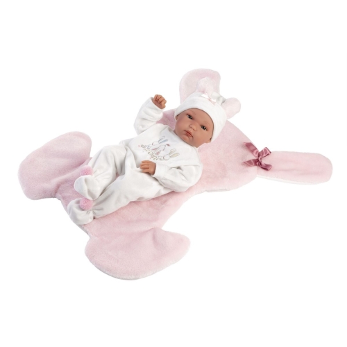 Llorens Baby Doll Bimba Pink with Rabbit Pillow 35 cm