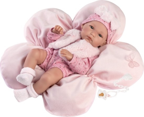 Llorens Baby Doll Bimba Pink with Flower Pillow 35 cm