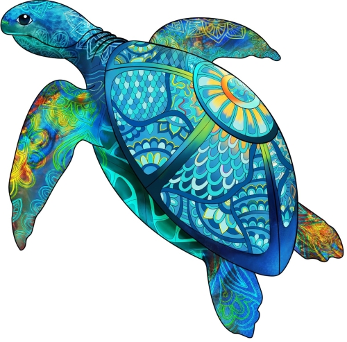 Eureka Rainbow Wooden Puzzle Sea Turtle